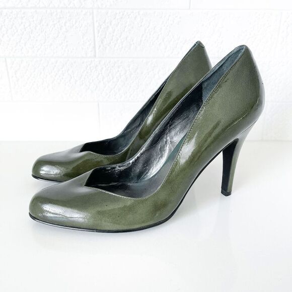 Nine West Womens Lucero Heels Round Toe Leather Stiletto Pumps Dark Green Size 8 - Picture 10 of 10